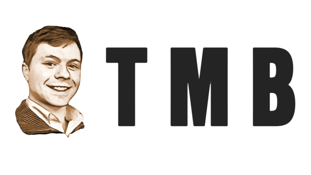 The Medicare Broker logo featuring an illustrated portrait and the initials "TMB".